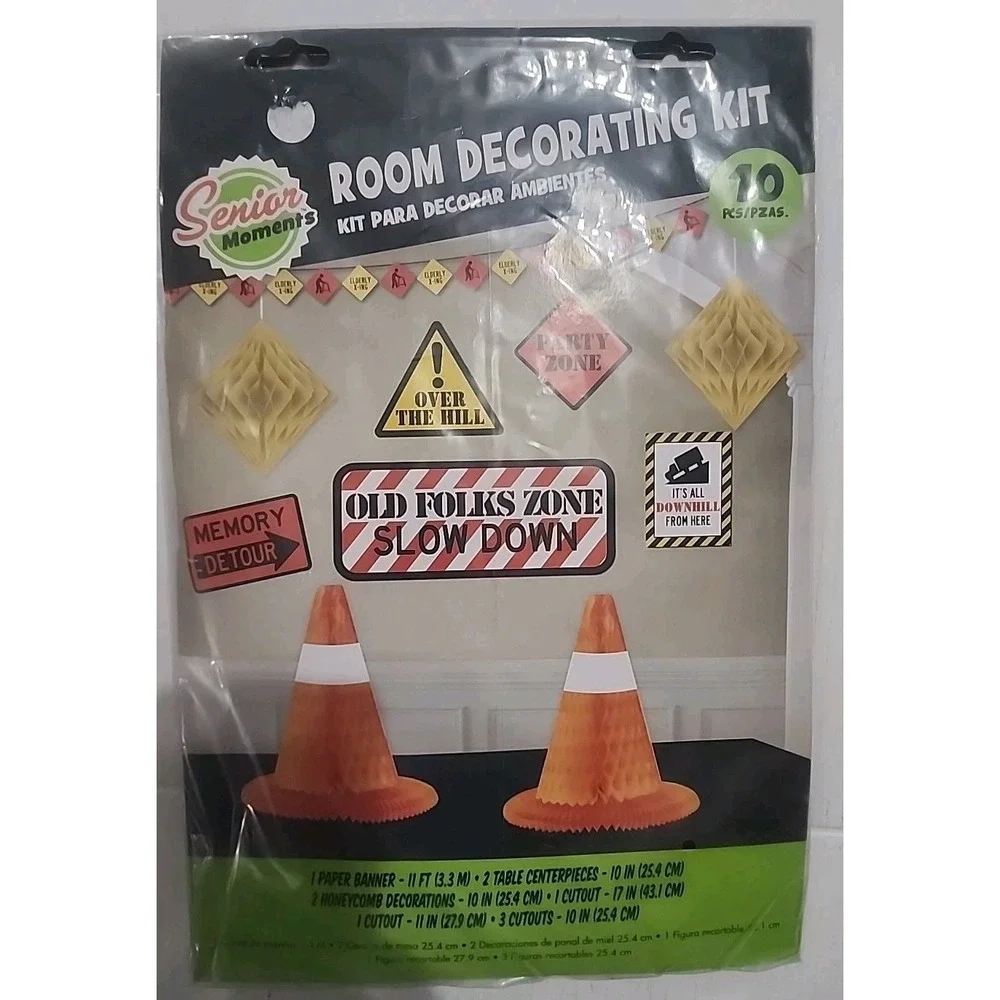 SENIOR MOMENTS Room Decorating Kit 10 Piece Set, Over The Hill, Banner,decor
